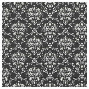 Black and White Damask Fabric
