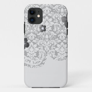 black and white damask flourish Case-Mate iPhone case