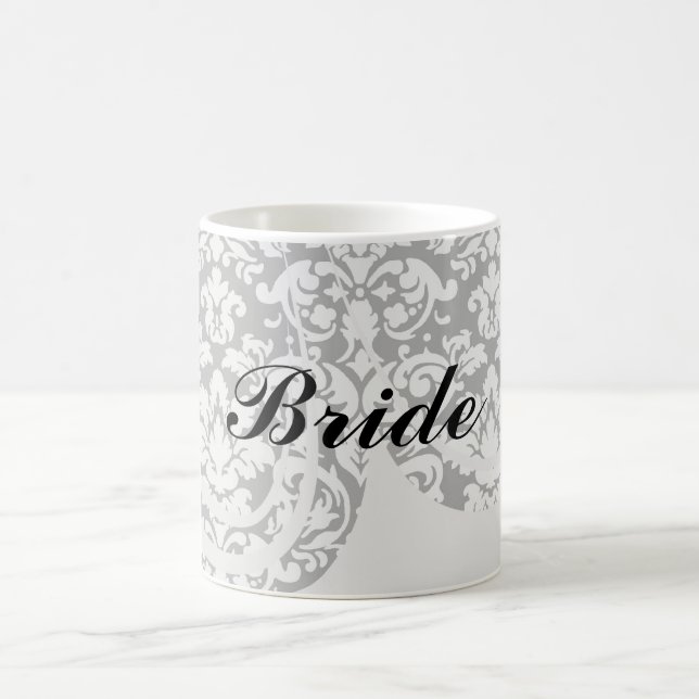 black and white damask flourish coffee mug (Center)