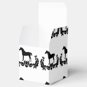 Black and White Damask Horse Favour Box