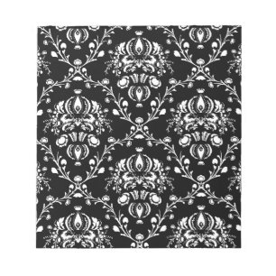 Black and White Damask Notepad
