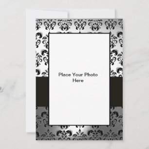 BLACK AND WHITE  DAMASK PHOTO TEMPLATE