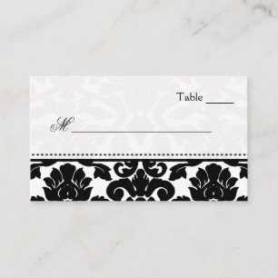 Black and White Damask Place Cards
