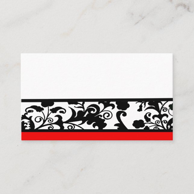 Black and White damask place cards (Front)