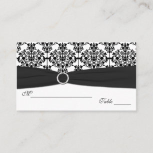 Black and White Damask Placecards