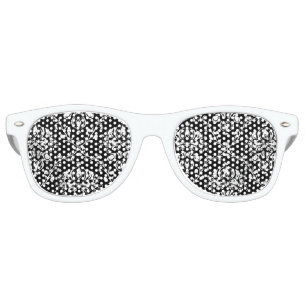Black and White Damask Retro Sunglasses
