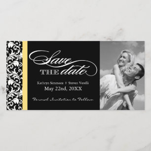 Black and White Damask Save The Date