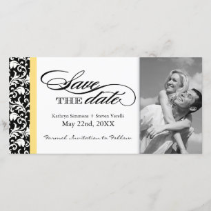 Black and White Damask Save The Date