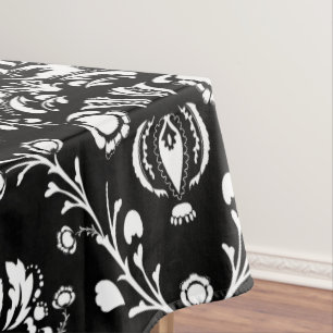 Black and White Damask Tablecloth