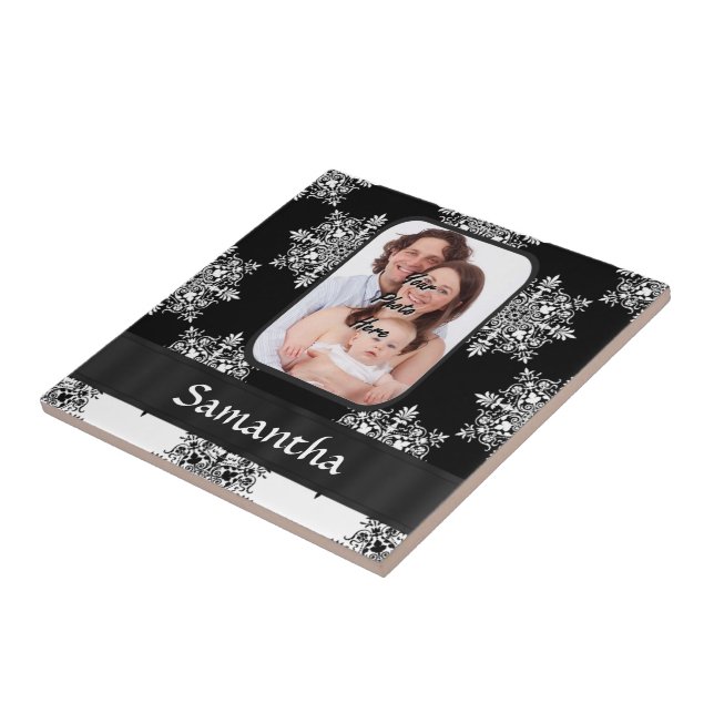 Black and white damask tile (Side)
