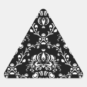 Black and White Damask Triangle Sticker
