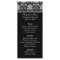 Black and White Damask Wedding Menu Rack Card