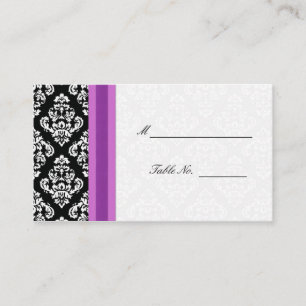 Black and White Damask Wedding Placecards