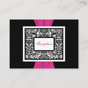 Black and White Damask with Pink Enclosure Card