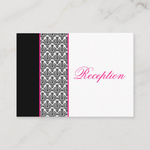 Black and White Damask with Pink Enclosure Card