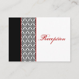 Black and White Damask with Red Enclosure Card