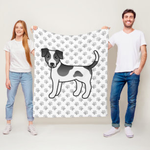 Black And White Danish-Swedish Farmdog Cute Dog Fleece Blanket