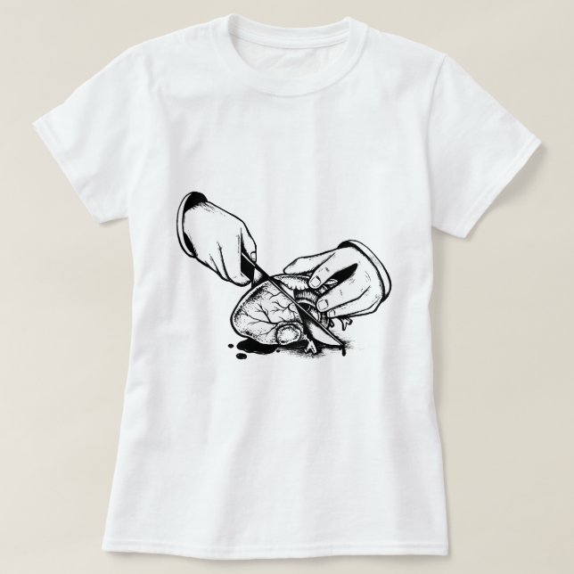Black and White Dead Heart T-Shirt (Design Front)