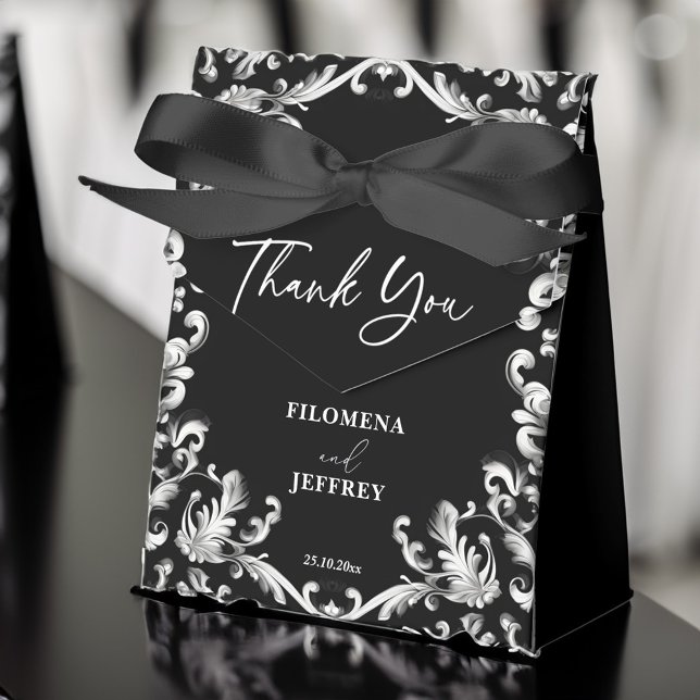 Black and white decor elegant wedding favour box (Black and white decor elegant wedding favor box wedding favors personalized favor box classical )