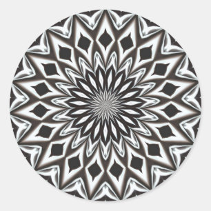 Black And White Decorative Mandala Classic Round Sticker