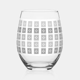 Black and White Decorative Wine Glass