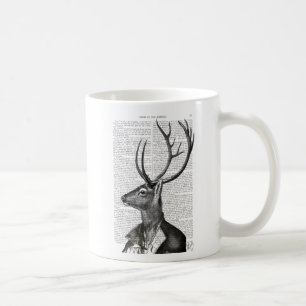 Black and White Deer Portrait Coffee Mug
