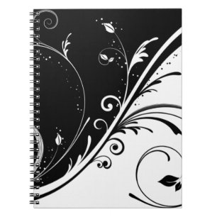 black and white design spiral notebook