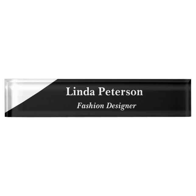 Black and white diagonal line nameplate (Front)