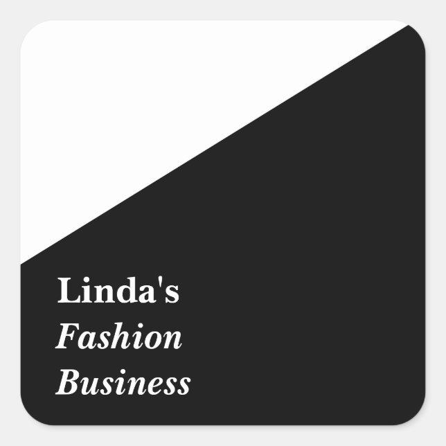 Black and white diagonal line square sticker (Front)