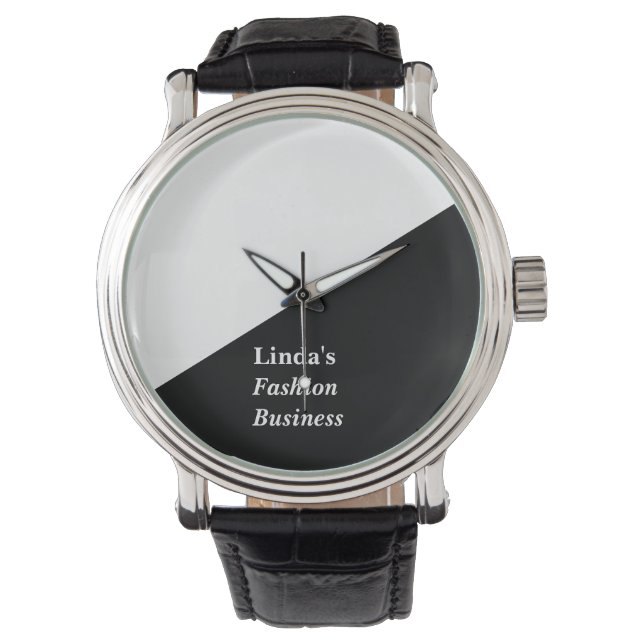 Black and white diagonal line watch (Front)