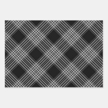 Black and white diagonal plaid