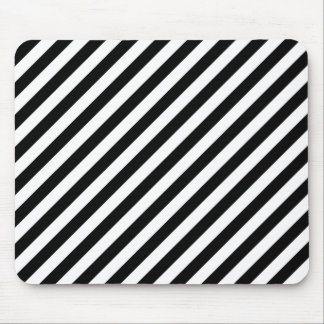 Black and White Diagonal Stripes. Mouse Pad
