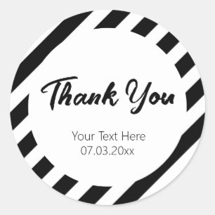 black and white diagonal stripes pattern classic round sticker