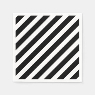 black and white diagonal stripes pattern napkin