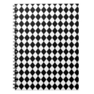 Black and White Diamond Argyle Pattern Notebook