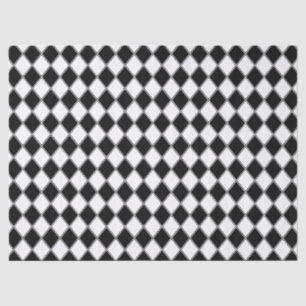 Black and White Diamond Argyle Pattern Tissue Paper