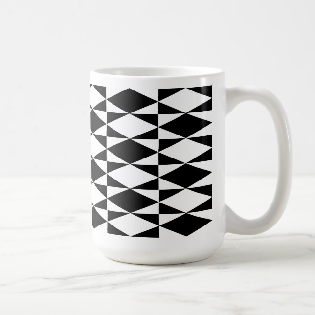 Black And White Diamond Coffee Mug (Right)
