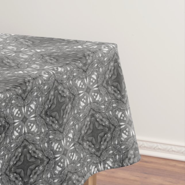 Black and White Diamond Filigree Tablecloth (In Situ)