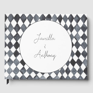 Black and White Diamond Paper Napkin Guest Book