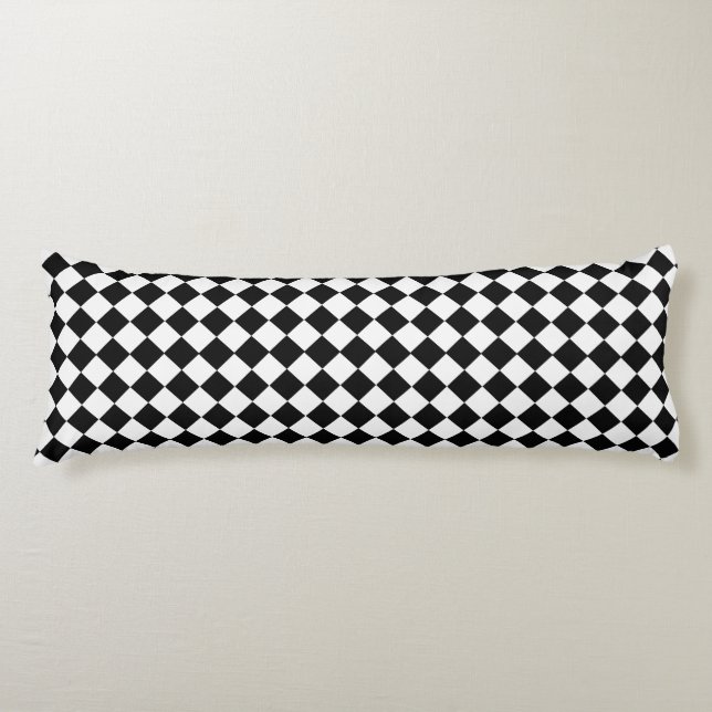 Black And White Diamond Pattern Body Cushion (Front)
