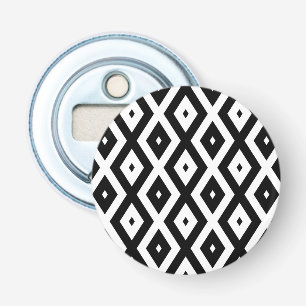 Black and white diamond pattern bottle opener
