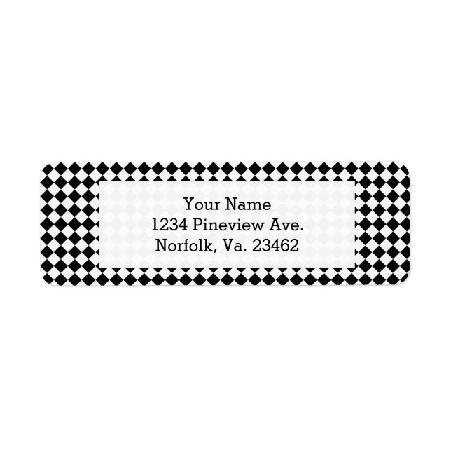 Black And White Diamond Pattern by Shirley Taylor (Front)