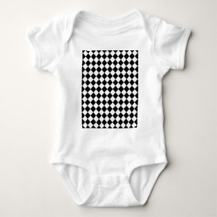 Black And White Diamond Pattern by Shirley Taylor Baby Bodysuit