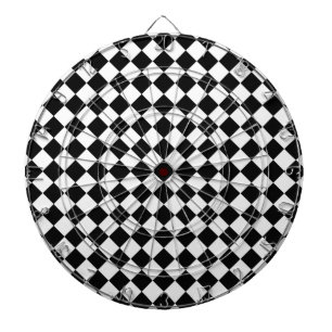 Black and White Diamond Pattern by Shirley Taylor Dartboard