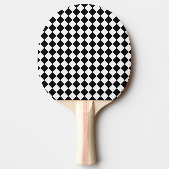 Black and White Diamond Pattern by Shirley Taylor Ping Pong Paddle (Front)