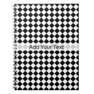 Black and White Diamond Pattern by Shirley Taylor Spiral Notebook