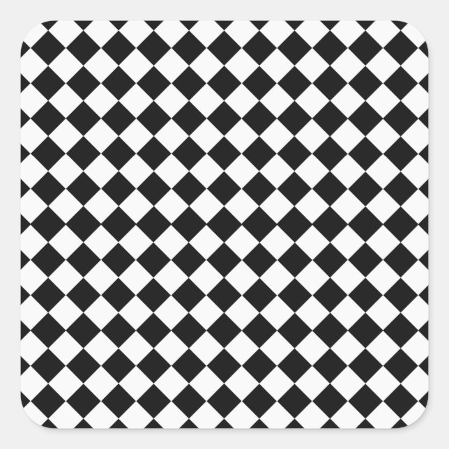 Black And White Diamond Pattern by Shirley Taylor Square Sticker (Front)