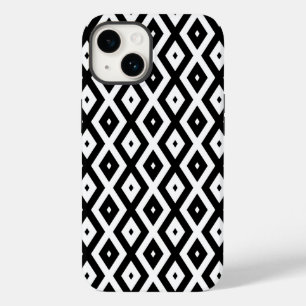 Black and white diamond pattern Case-Mate iPhone 14 case