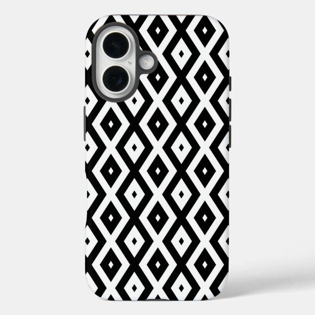 Black and white diamond pattern Case-Mate iPhone case (Back)