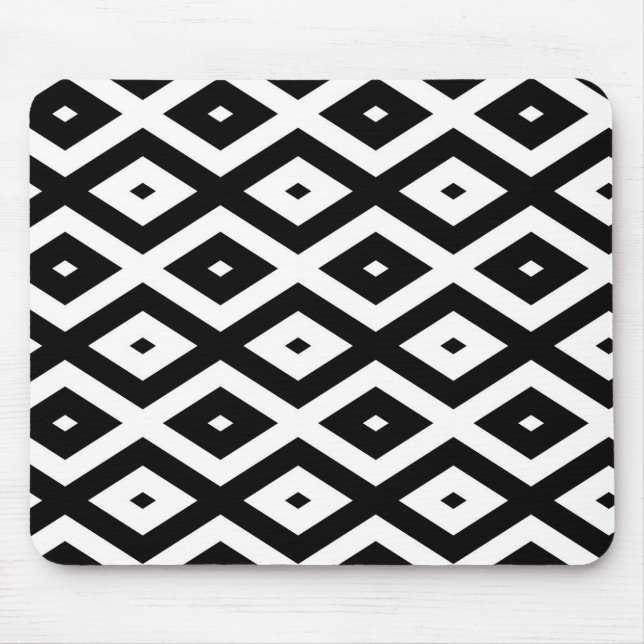 Black and white diamond pattern mouse pad (Front)